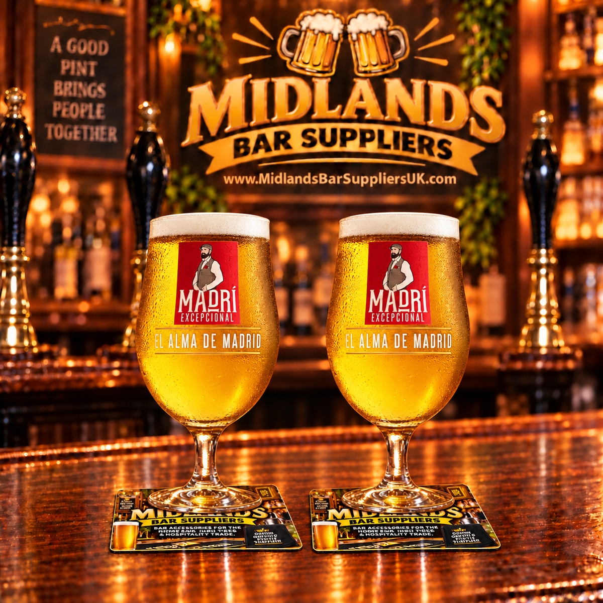 Madri Pint Glasses Set of 2