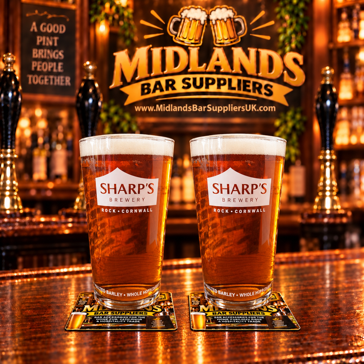 Sharps Half Pint Beer Glasses Set of 2