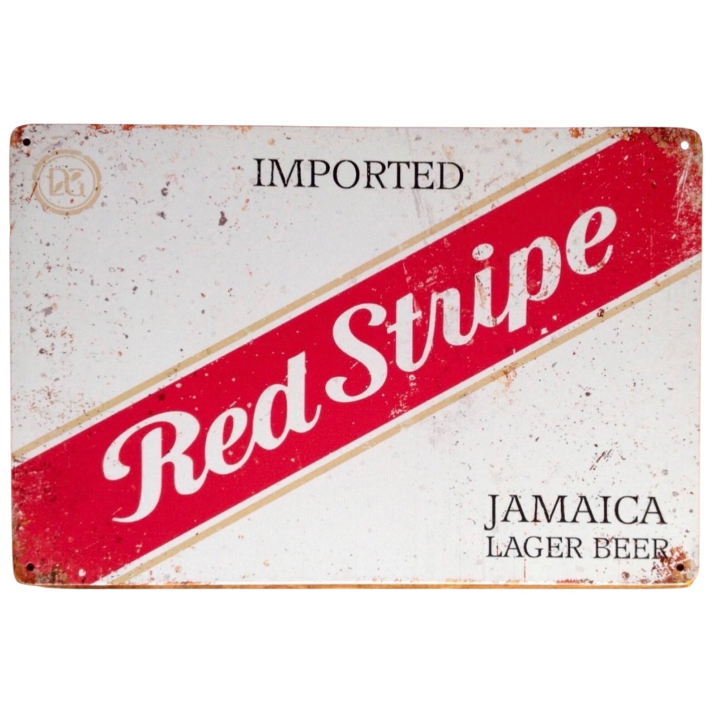 Red Stripe Tin Sign A4 Size