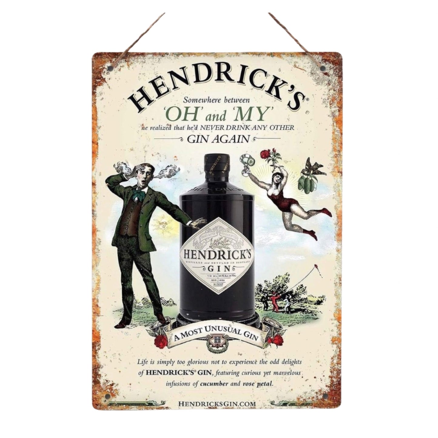 Hendricks Gin Tin Sign A4 Size