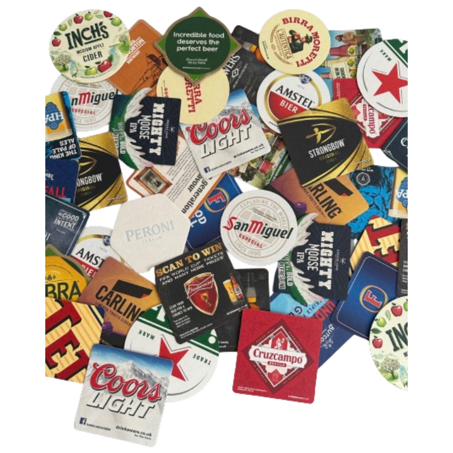 Midlands Bar Suppliers - Pub Paraphenalia Modern 2000's Beer Mats, Multi-Colour, Random Pack of 25
