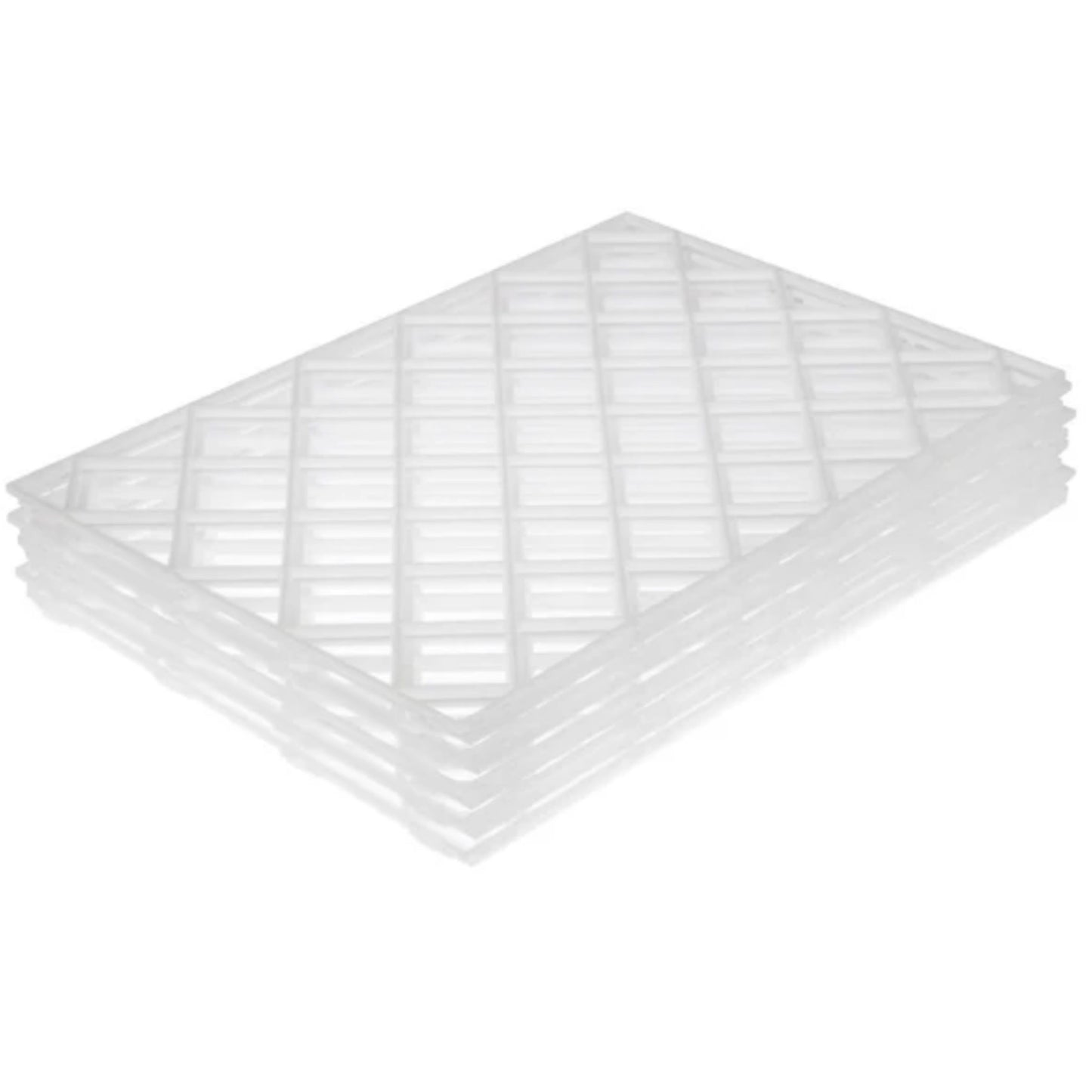 White Interlocking Glass Mats Pack of 10 (Dimensions: 300mm × 200mm)