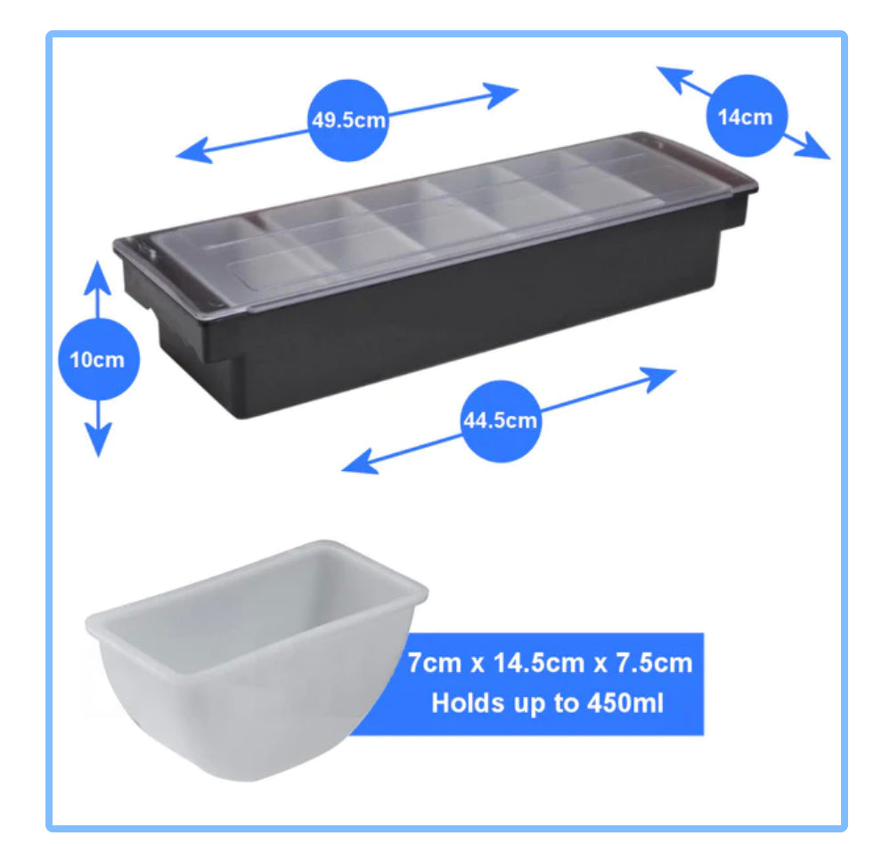 Plastic Condiment Dispenser With 6 Storage Compartments