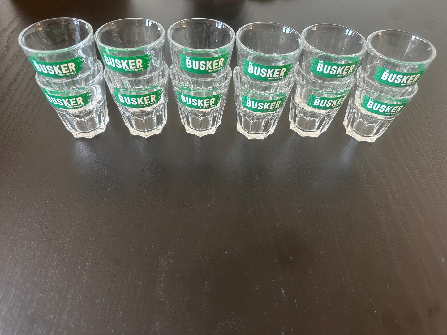 12 X Busker Irish Whiskey Glass Shot Glasses