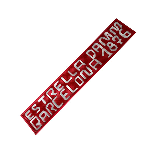 Estrella Damm Barcelona 1876 Red Rubber Bar Runner 61cm x 11cm