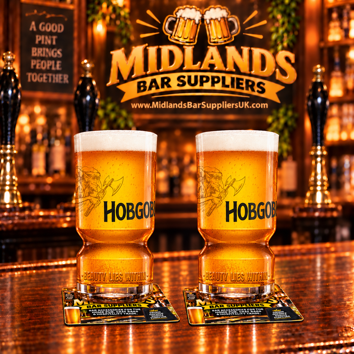 Hobgoblin Pint Glass Set of 2