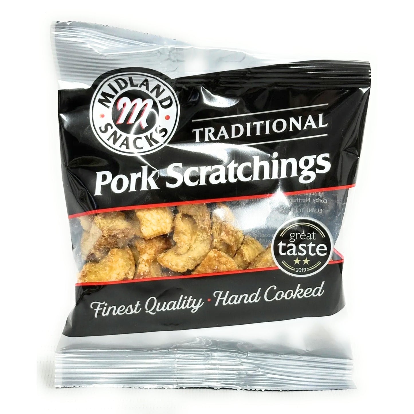 Traditional Pork Scratchings 24 X 40g Packs Seasoned Meat Snack Pub Carded