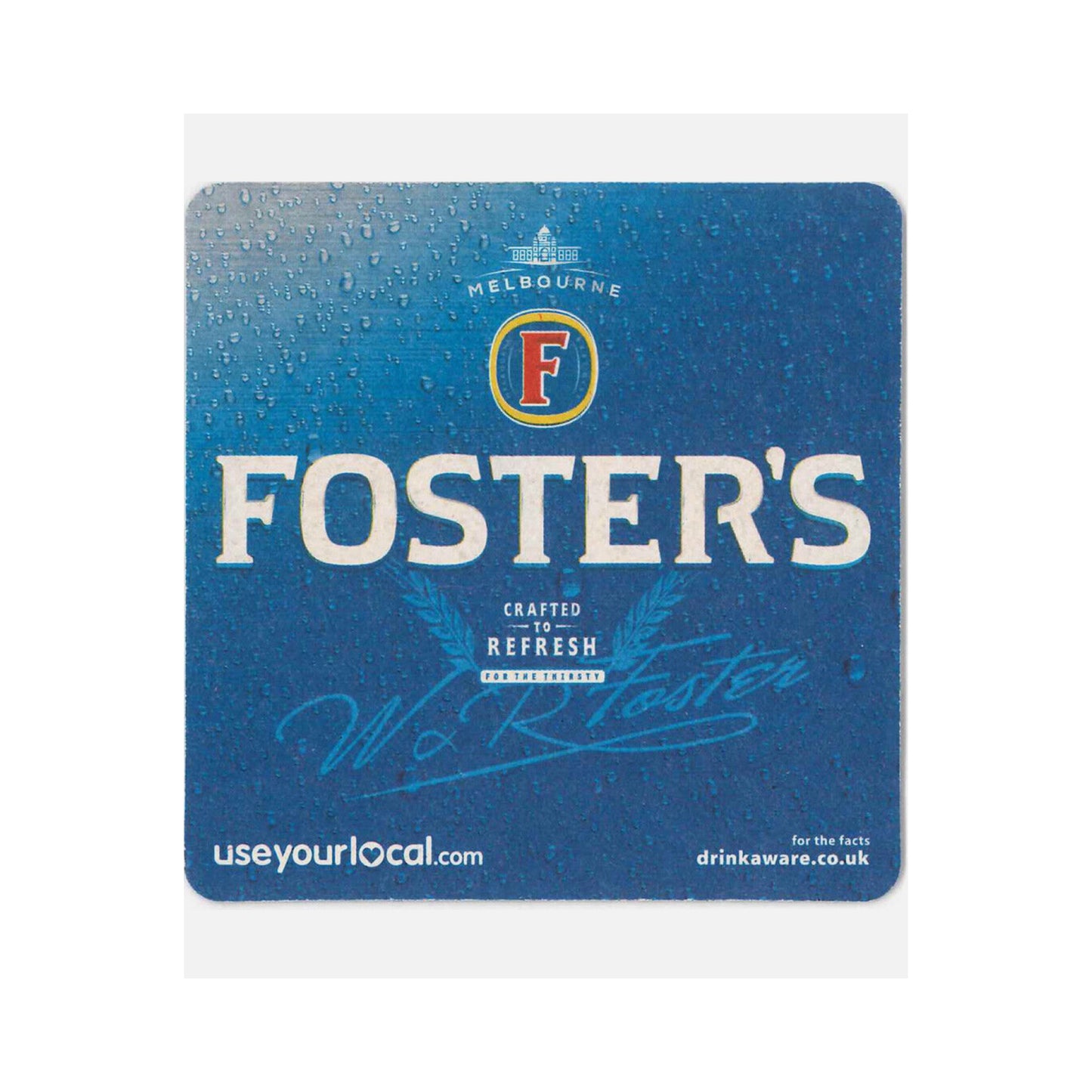 Foster's Pint Glasses 568ml (Set of Four) Plus 10 x Foster's Branded Beer Coasters
