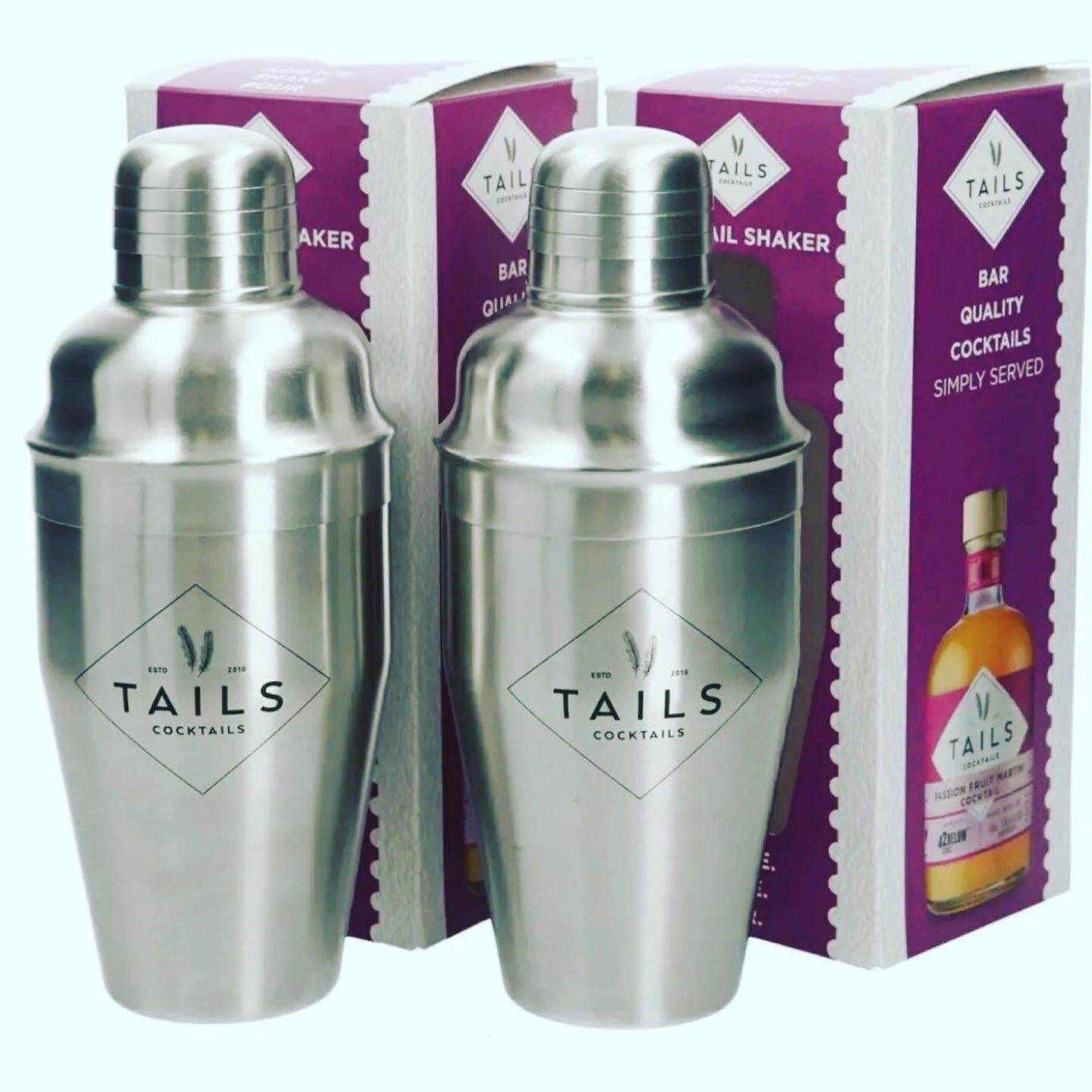 2 X Stainless Steel Talis Cocktail Shakers