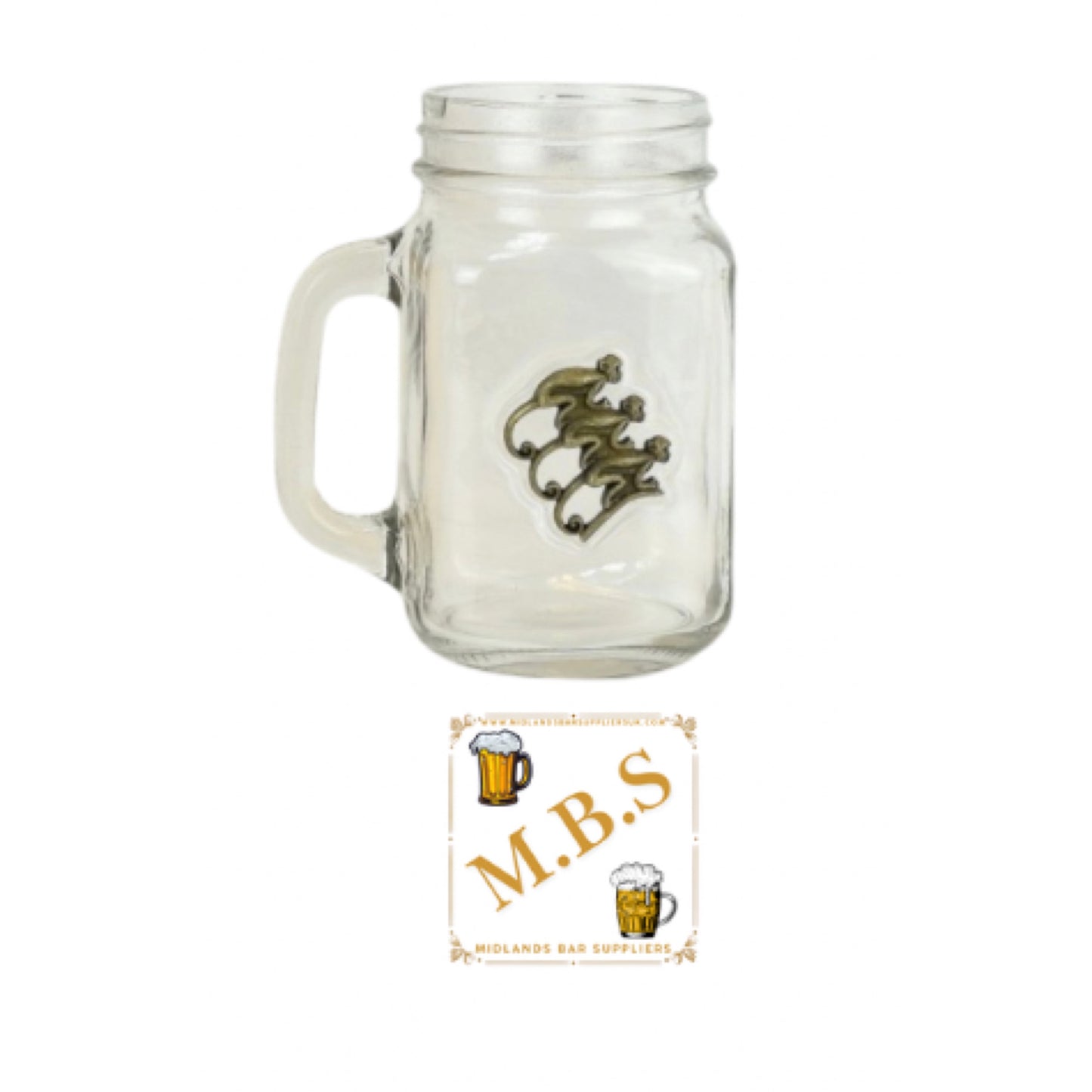 Monkey Shoulder Whisky Mason Jar Glass with Handle