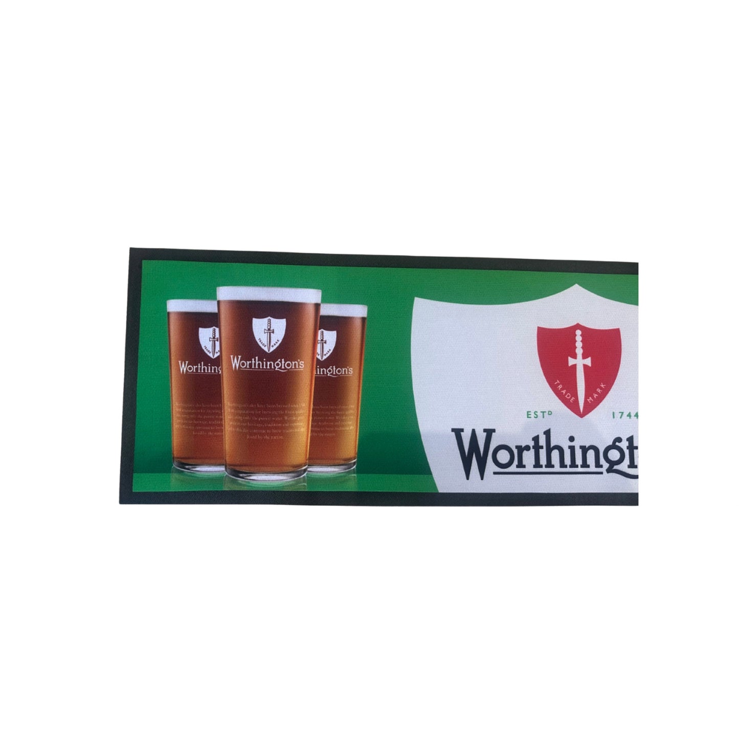 Worthington’s Bitter Rubber Bar Runner 88cm X 24cm