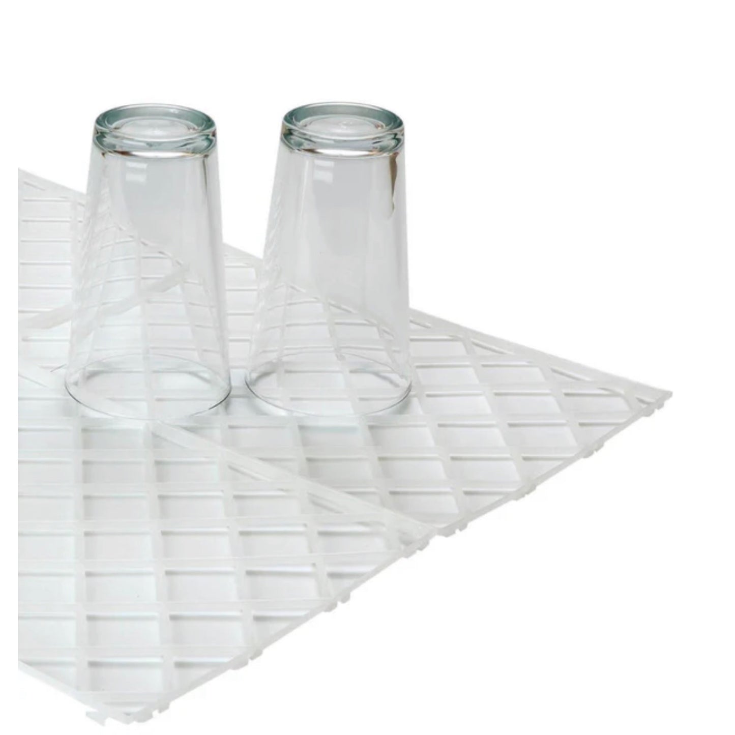 White Interlocking Glass Mats Pack of 10 (Dimensions: 300mm × 200mm)