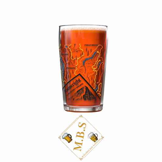 Wainwright - A Lake Destrict Walking Trails Themed Pint Glass X1 & 1 x Midlands Bar Suppliers Beer Card Coaster