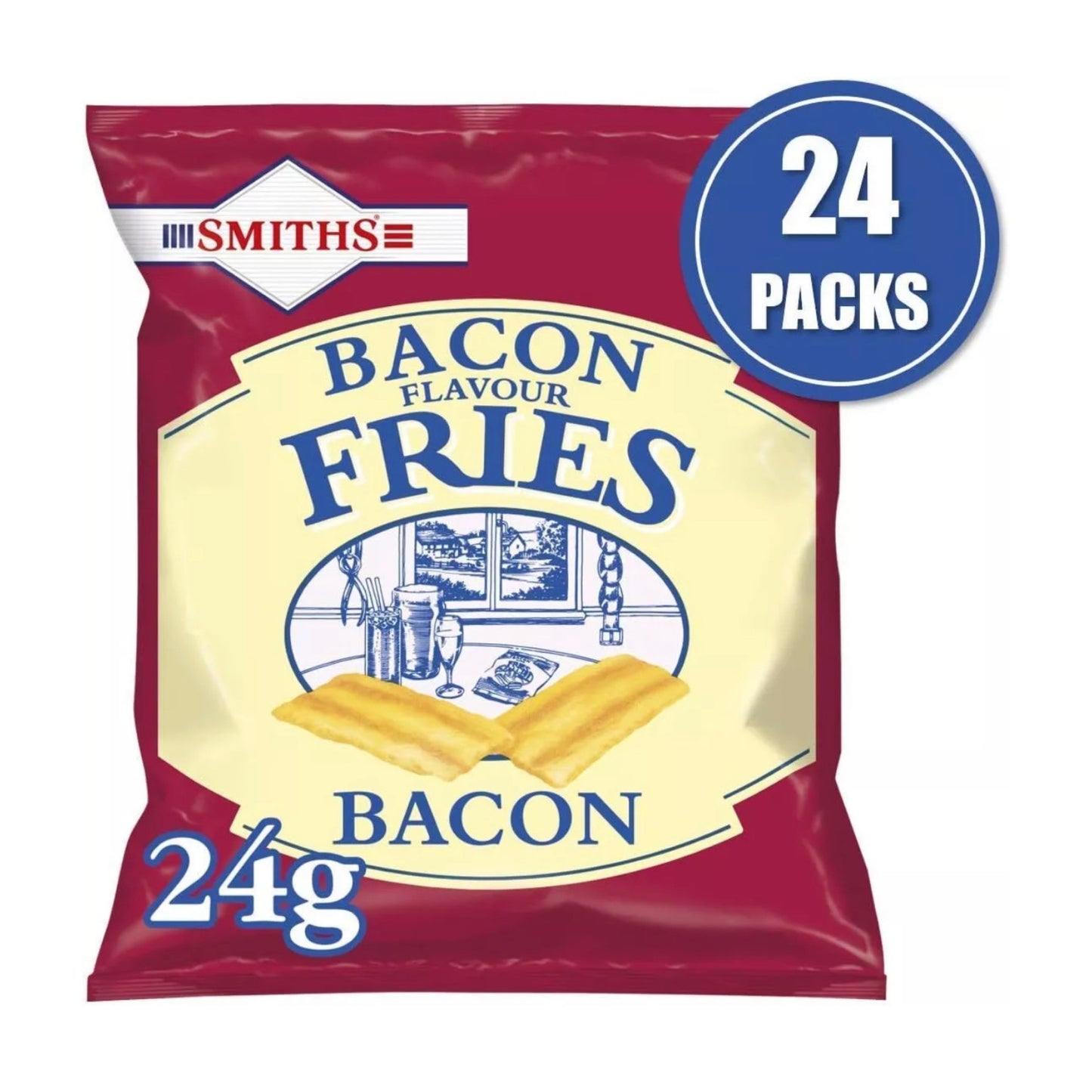 Smiths Bacon Fries Pub Card Snacks - 24g (Pack of 24)