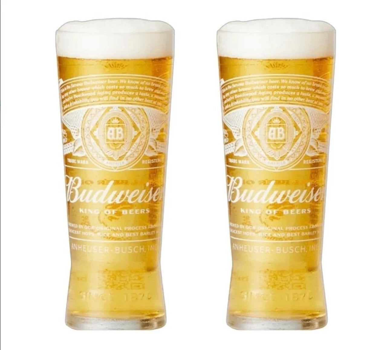 Budweiser Half Pint Glasses Set of Two