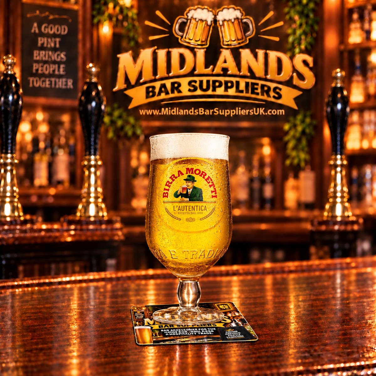 Birra Morretti Half Pint Glass