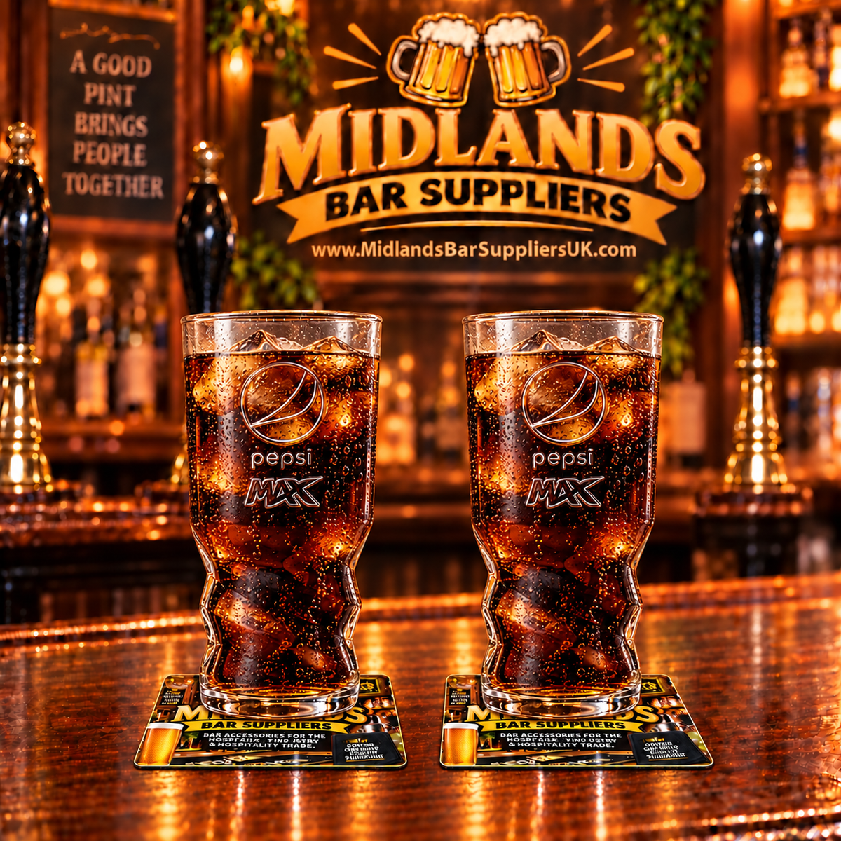 Pepsi Max Drinking Glasses Set of 2 - 20oz