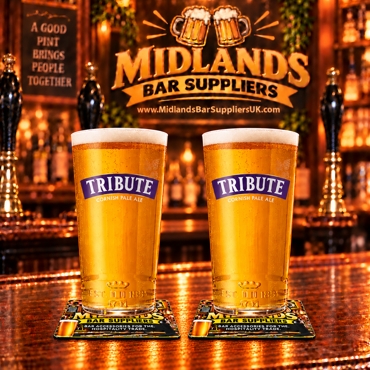 Tribute Ale Pint Glasses Set of Two