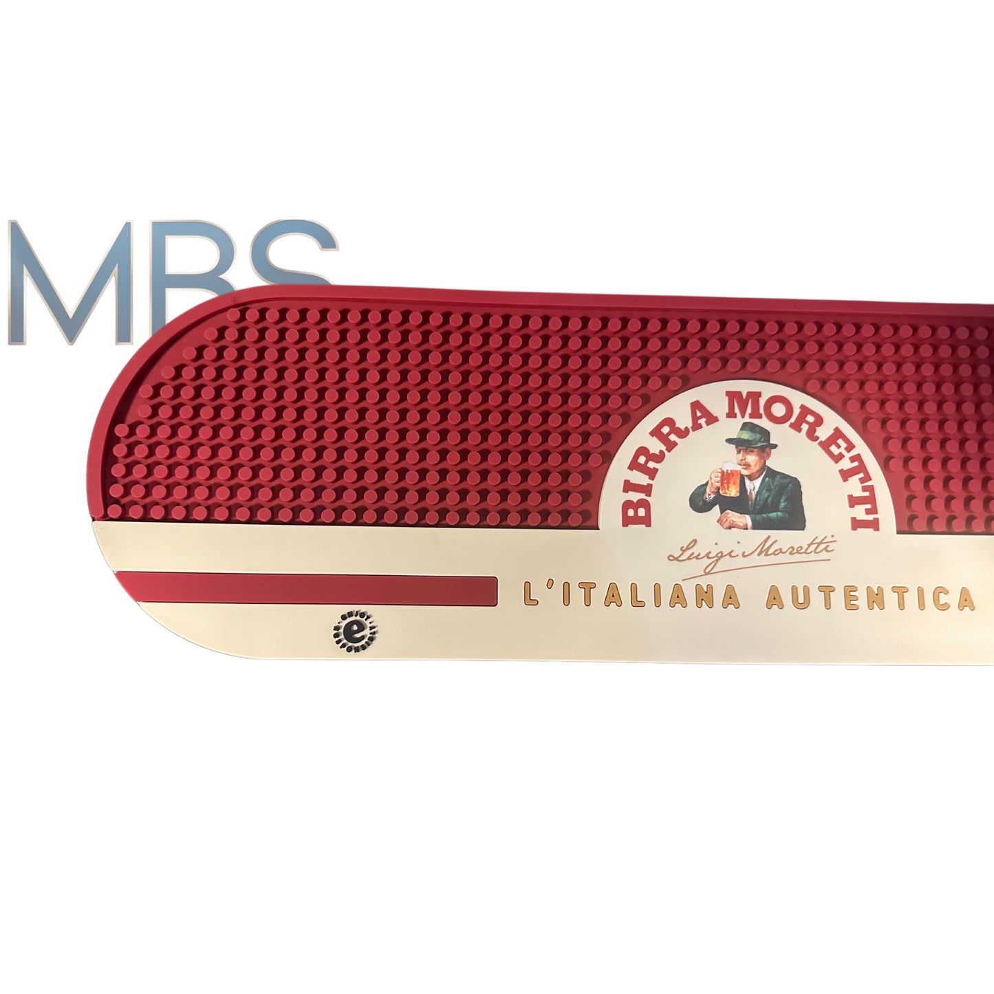 Birra Moretti Rubber Bar Runner Beer Drip Mat Wetstop 50 x 14.5 x 0.8 cm NEW