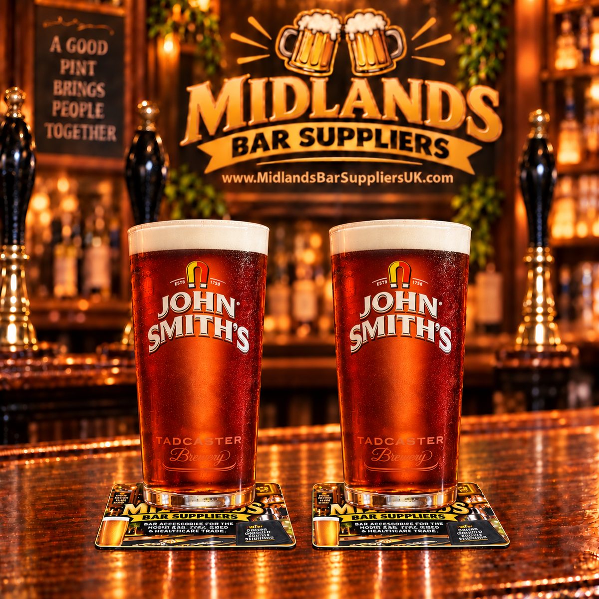 John Smiths Pint Glass Set of 2
