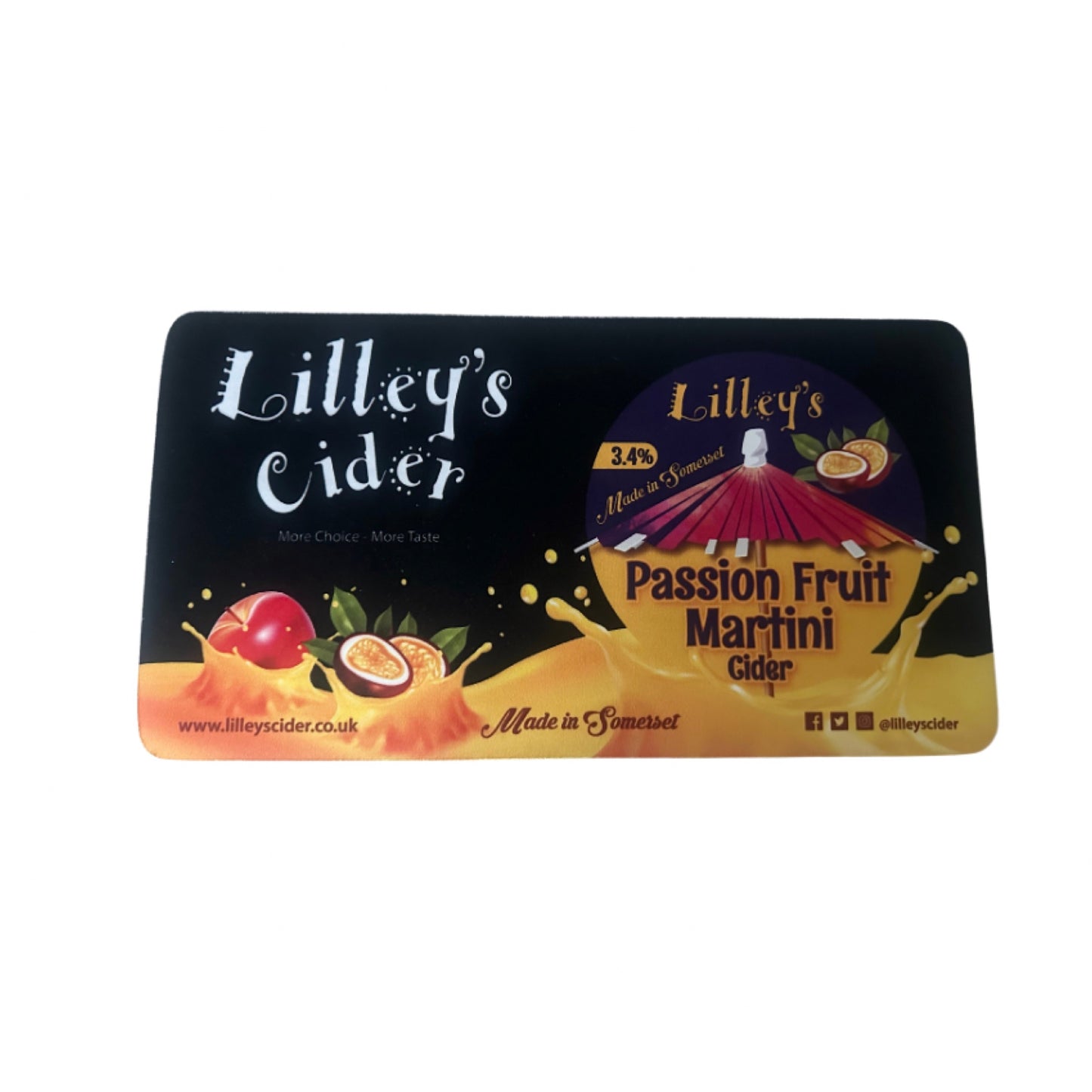 Lilley’s Cider Passion Fruit Martini Rubber Bar Runner 40cm X 22cm