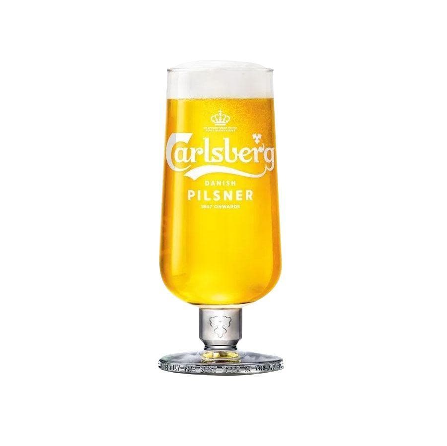 2X Carlsberg Danish Pilsner Original Pint Glass/Chalice Glass/Glasses/Barware CE Stamped Plus 10X Carlsberg Coasters