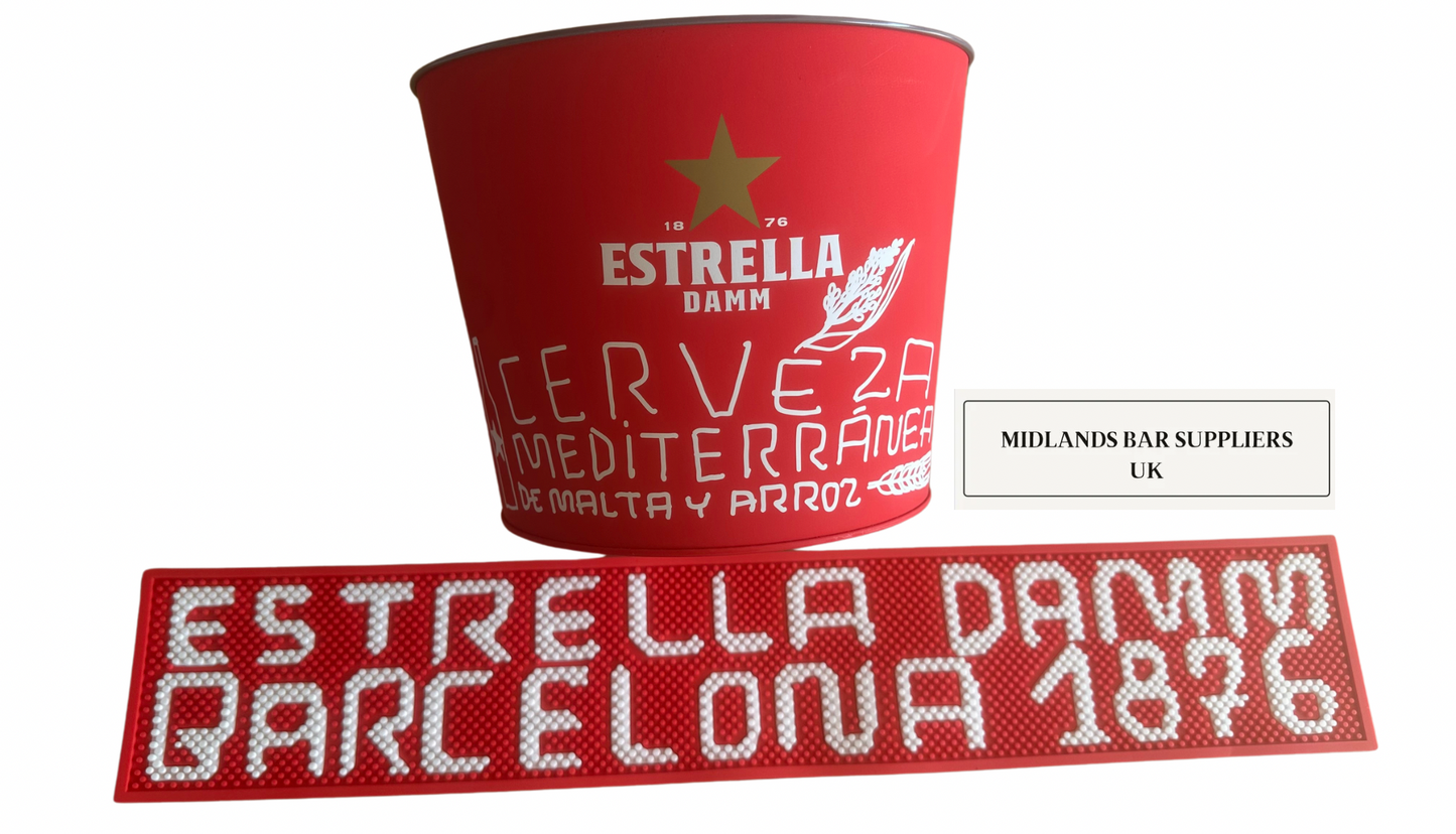 Estrella Ice Bucket & Rubber Bar Runner