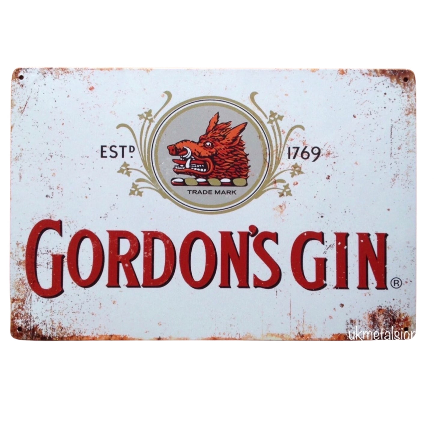 Gordon’s Gin Tin Sign A4 Size