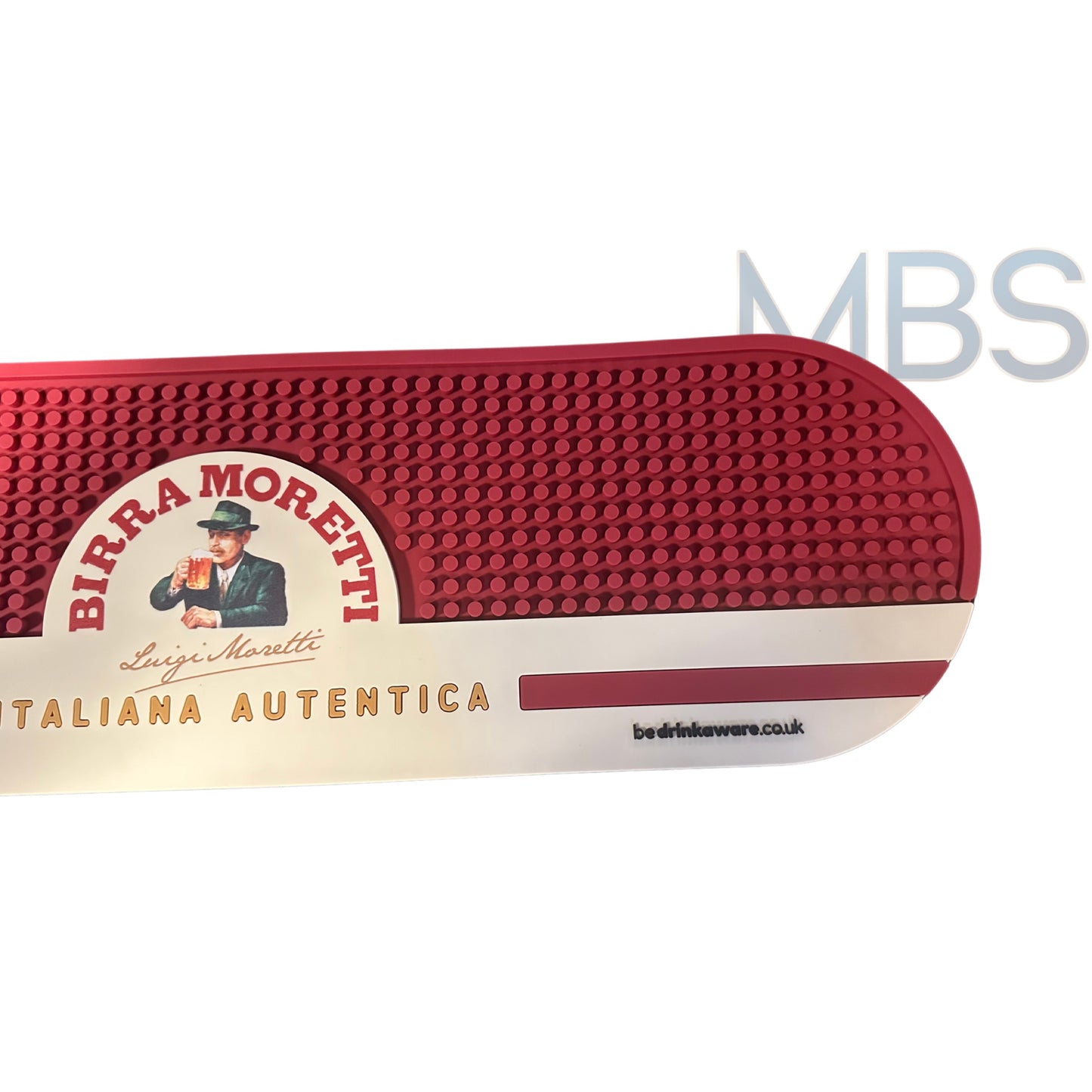 Birra Moretti Rubber Bar Runner Beer Drip Mat Wetstop 50 x 14.5 x 0.8 cm NEW