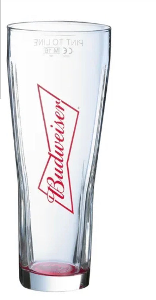 Red Budweiser Pint Glass, Set of 2