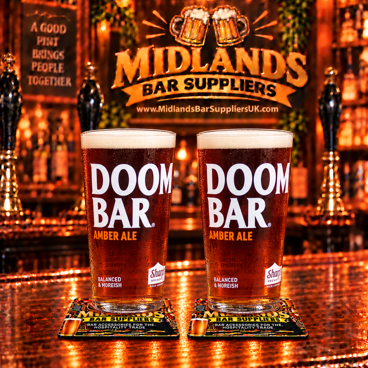 Doom Bar Amber Ale Pint Glasses Set of 2