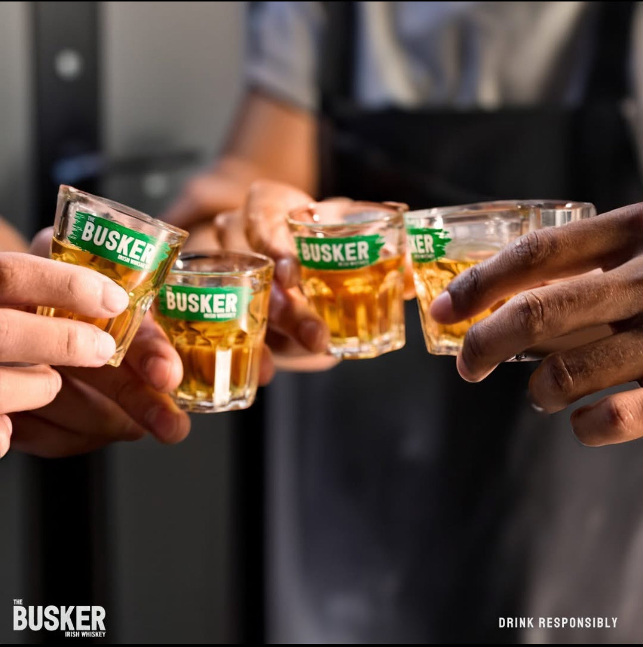 12 X Busker Irish Whiskey Glass Shot Glasses