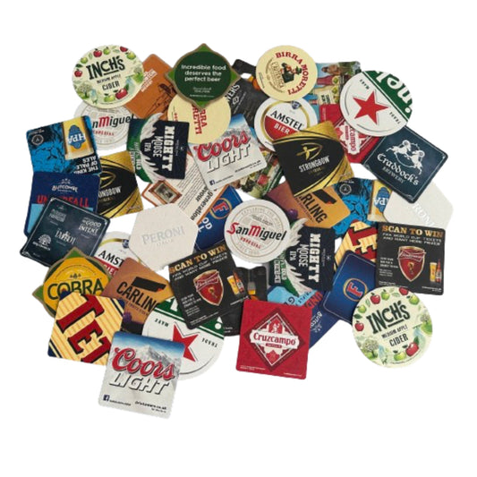 Midlands Bar Suppliers - Pub Paraphenalia Modern 2000's Beer Mats, Multi-Colour, Random Pack of 25