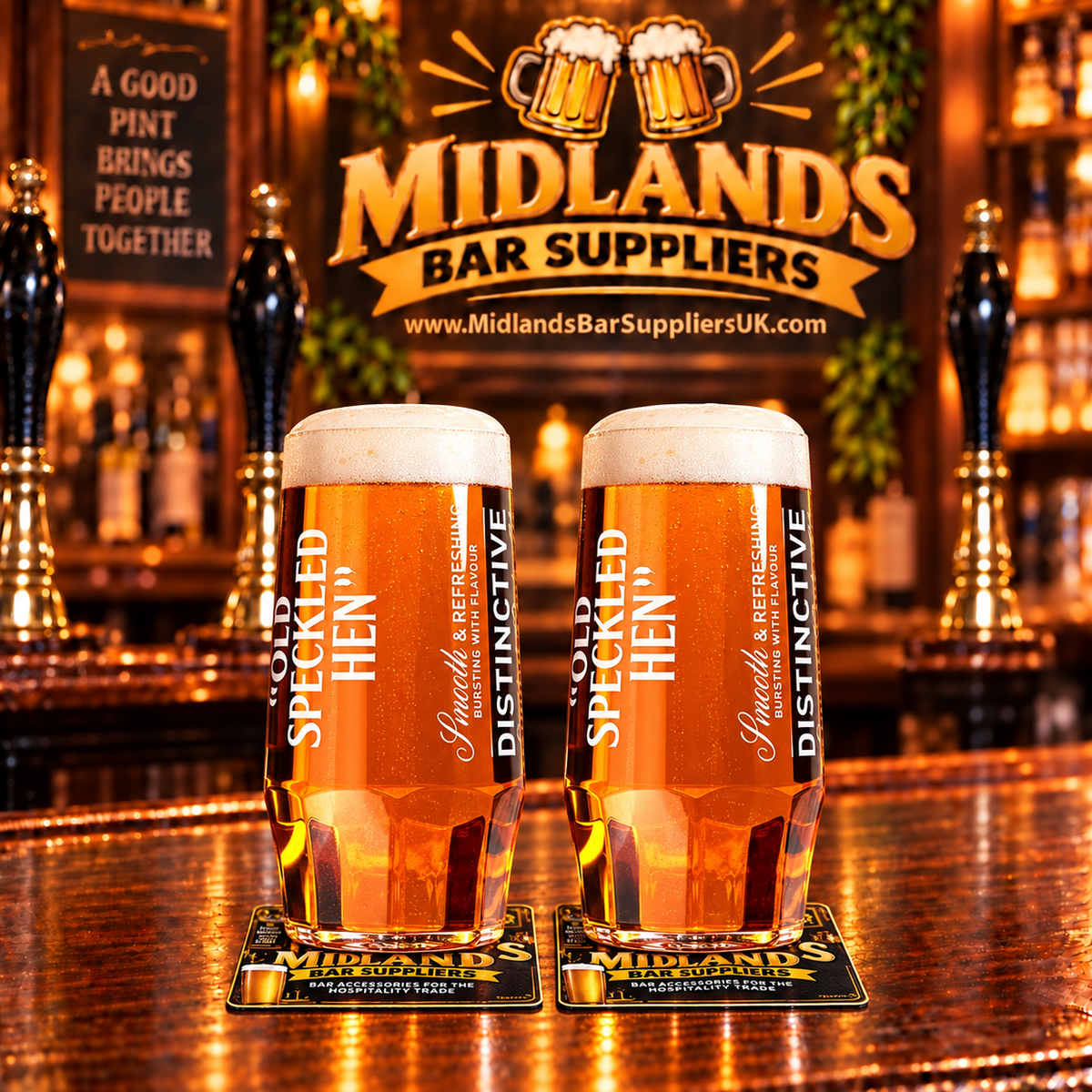 Old Speckled Hen Pint Glasses Set of 2
