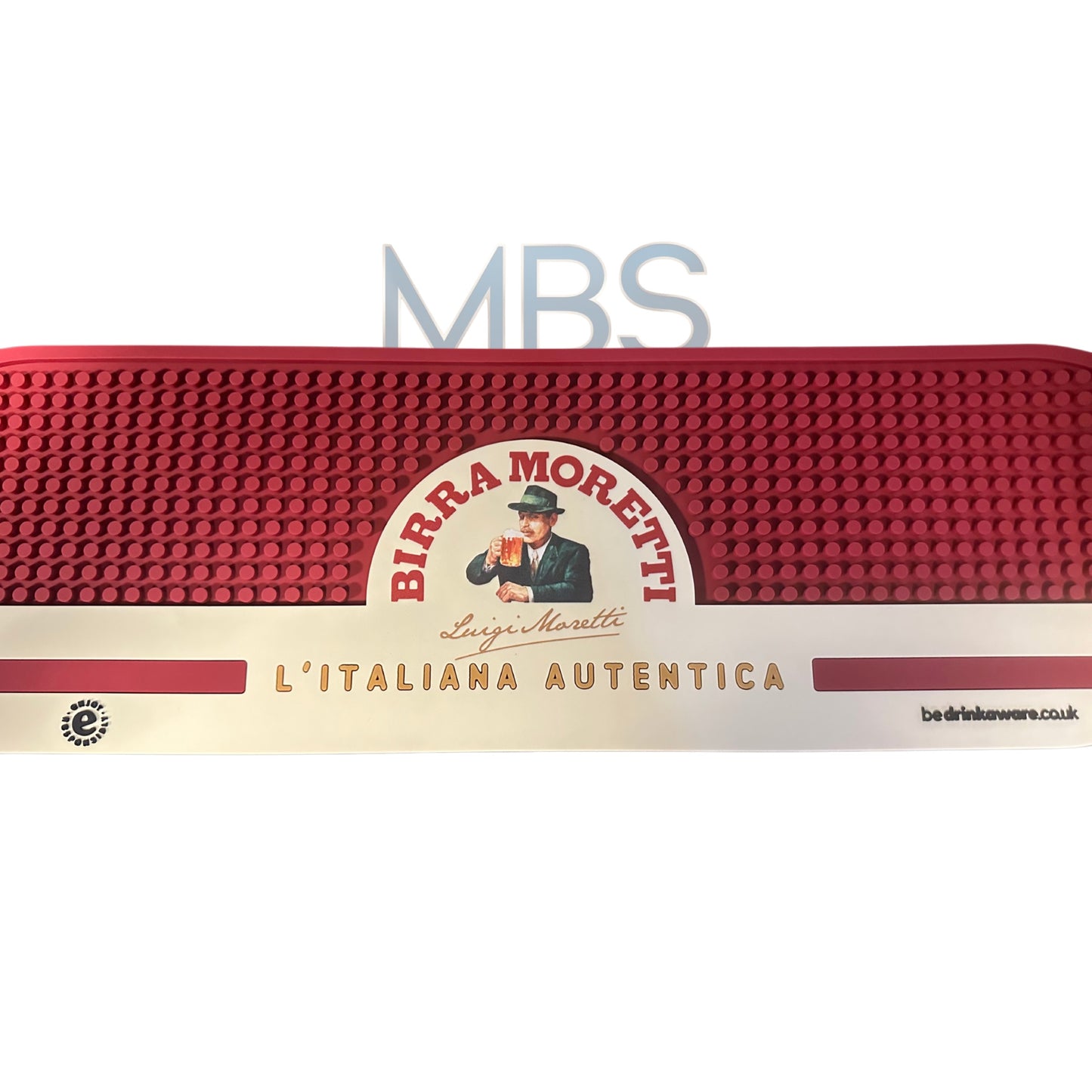 Birra Moretti Rubber Bar Runner Beer Drip Mat Wetstop 50 x 14.5 x 0.8 cm NEW