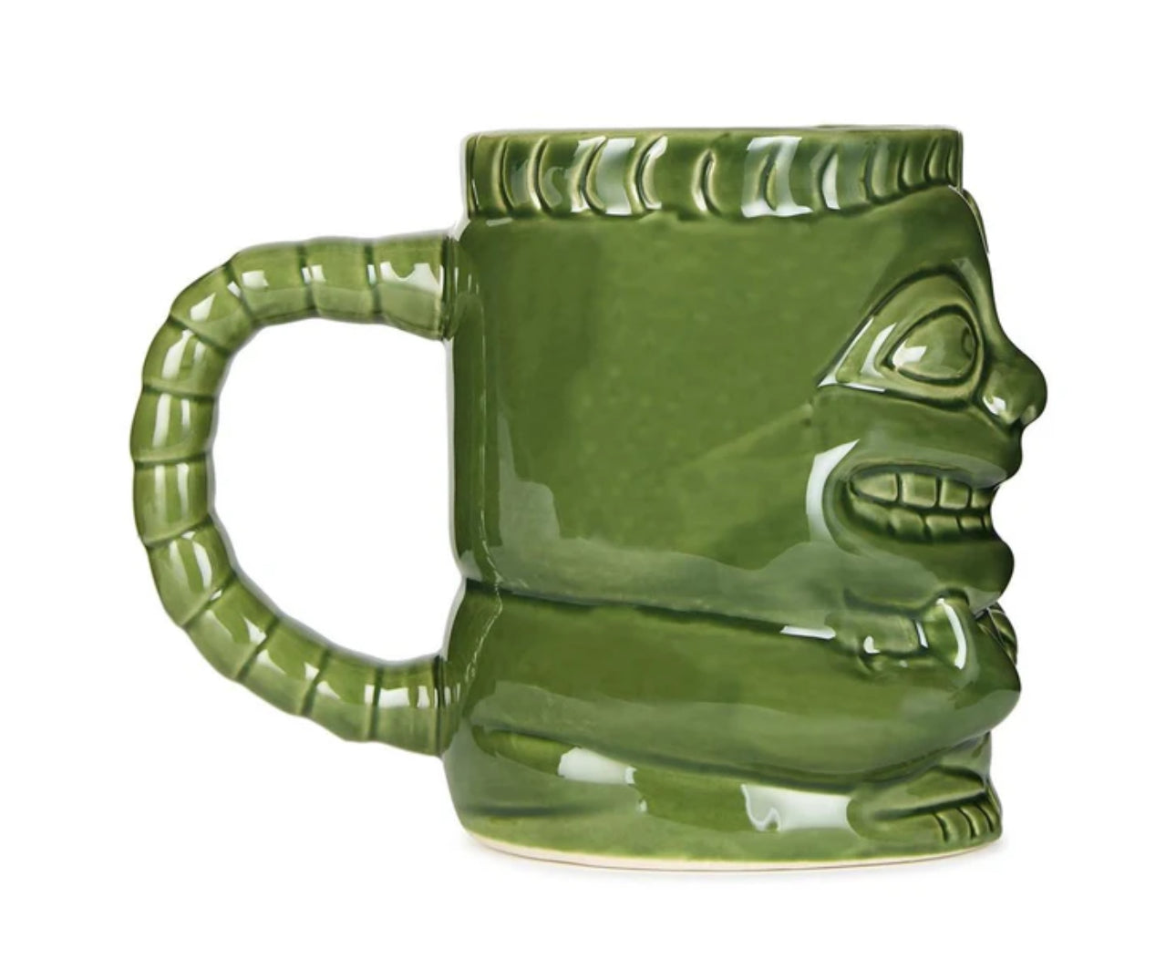 Green Ceramic Tiki Mug With a Handle