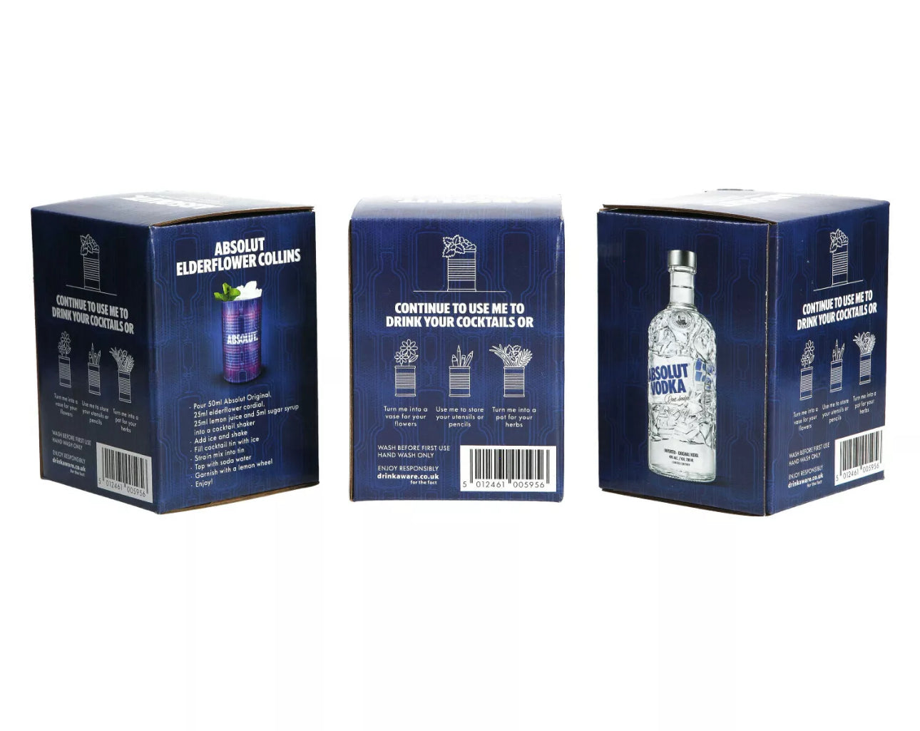 3 x Absolut Vodka 2020 Cocktail Tin Limited Edition Cups