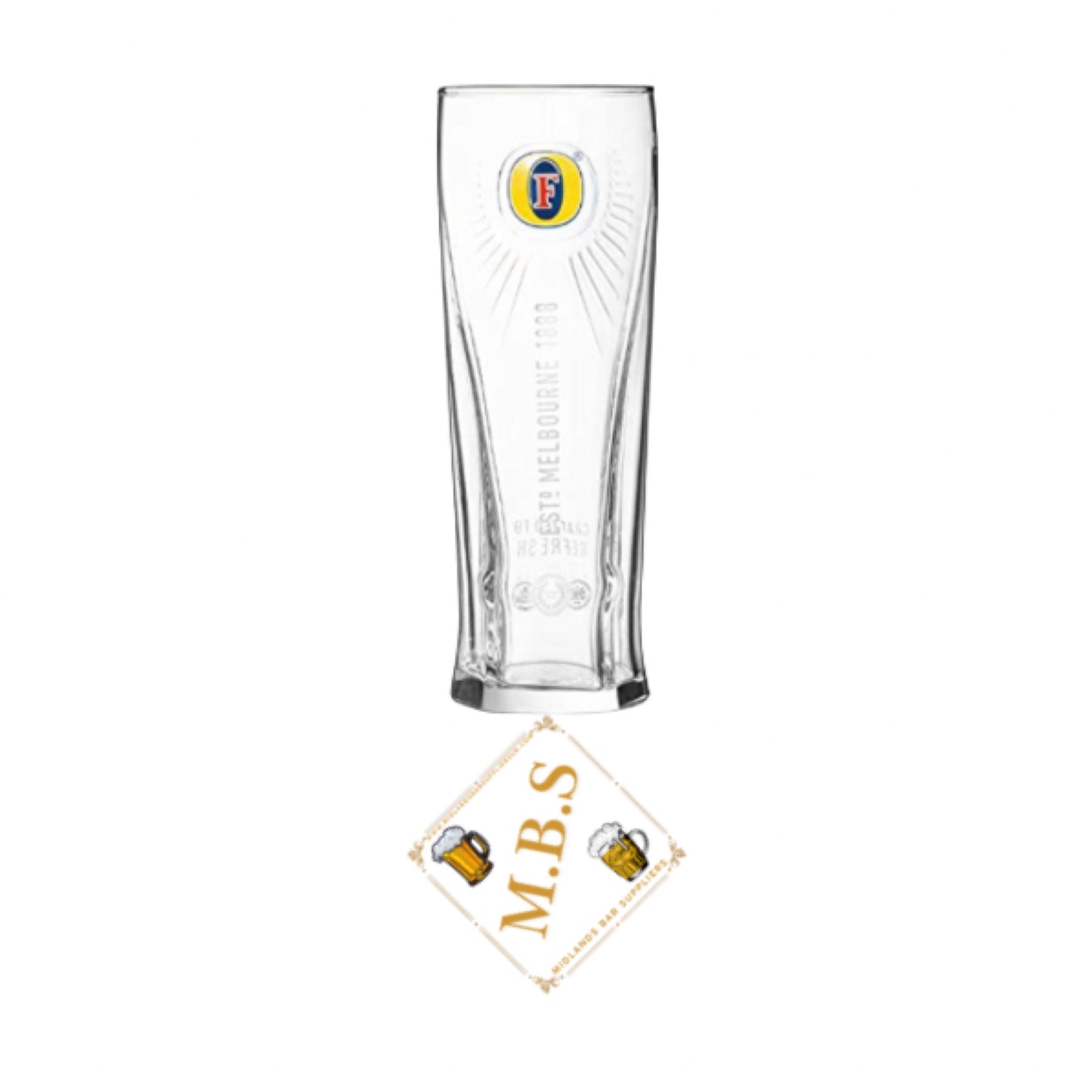 Fosters Official Lager Beer Glass Clear New Tall Design - Pint Glass