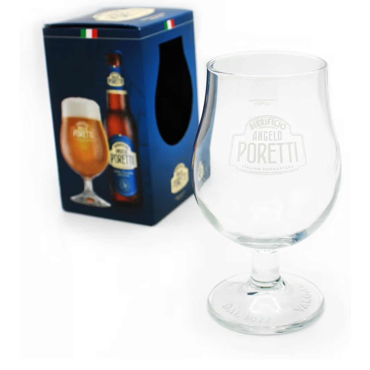 2 x Birrificio Angelo Poretti Half Pint Goblet Glass Gift Boxed
