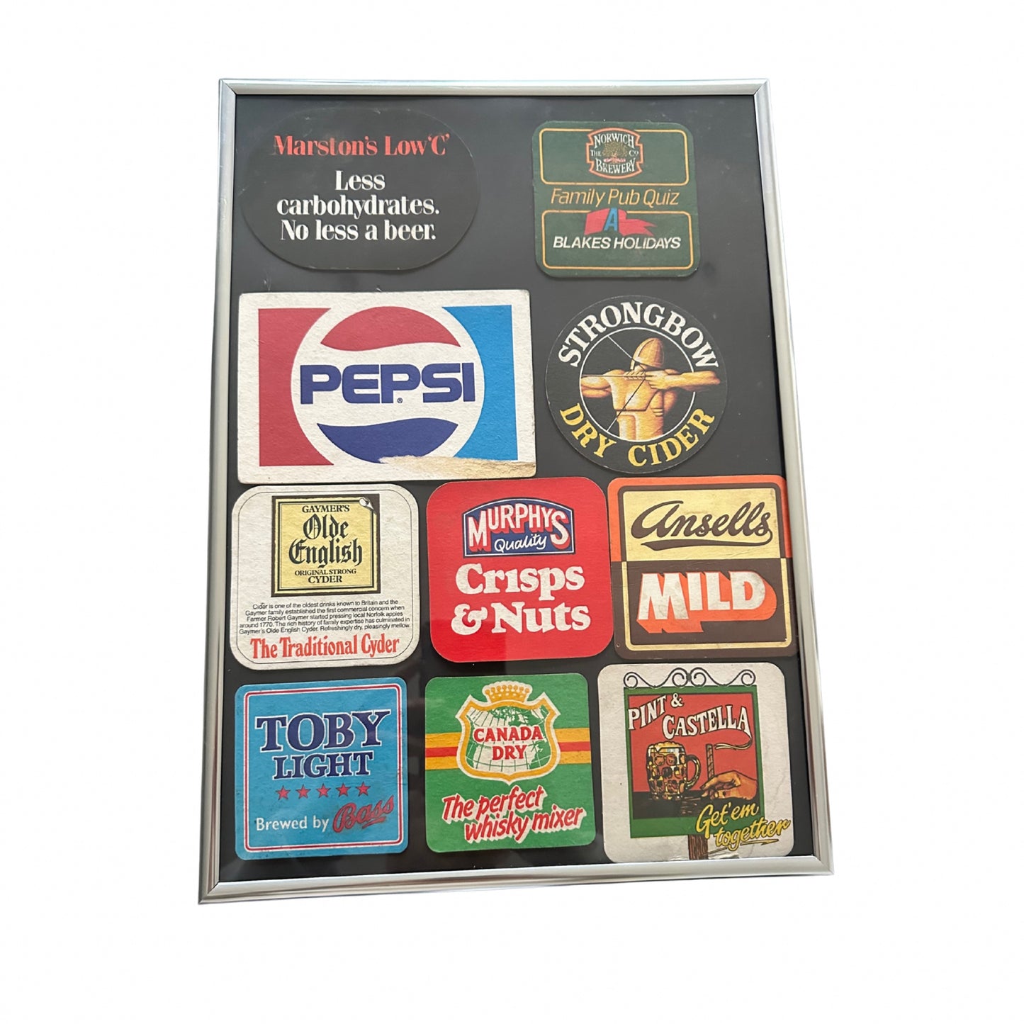 Old Beer Coasters Framed Picture | A3 Size