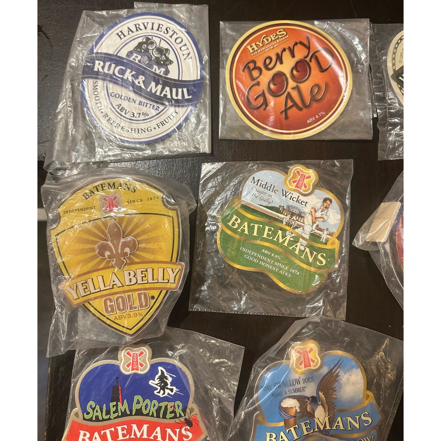 11 X Sealed Ale Clips/Badges