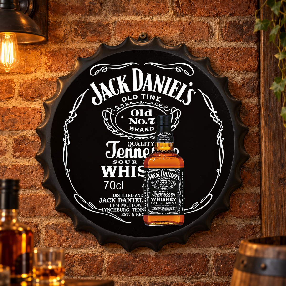 Jack Daniels Metal Bottle Cap Sign 35cm