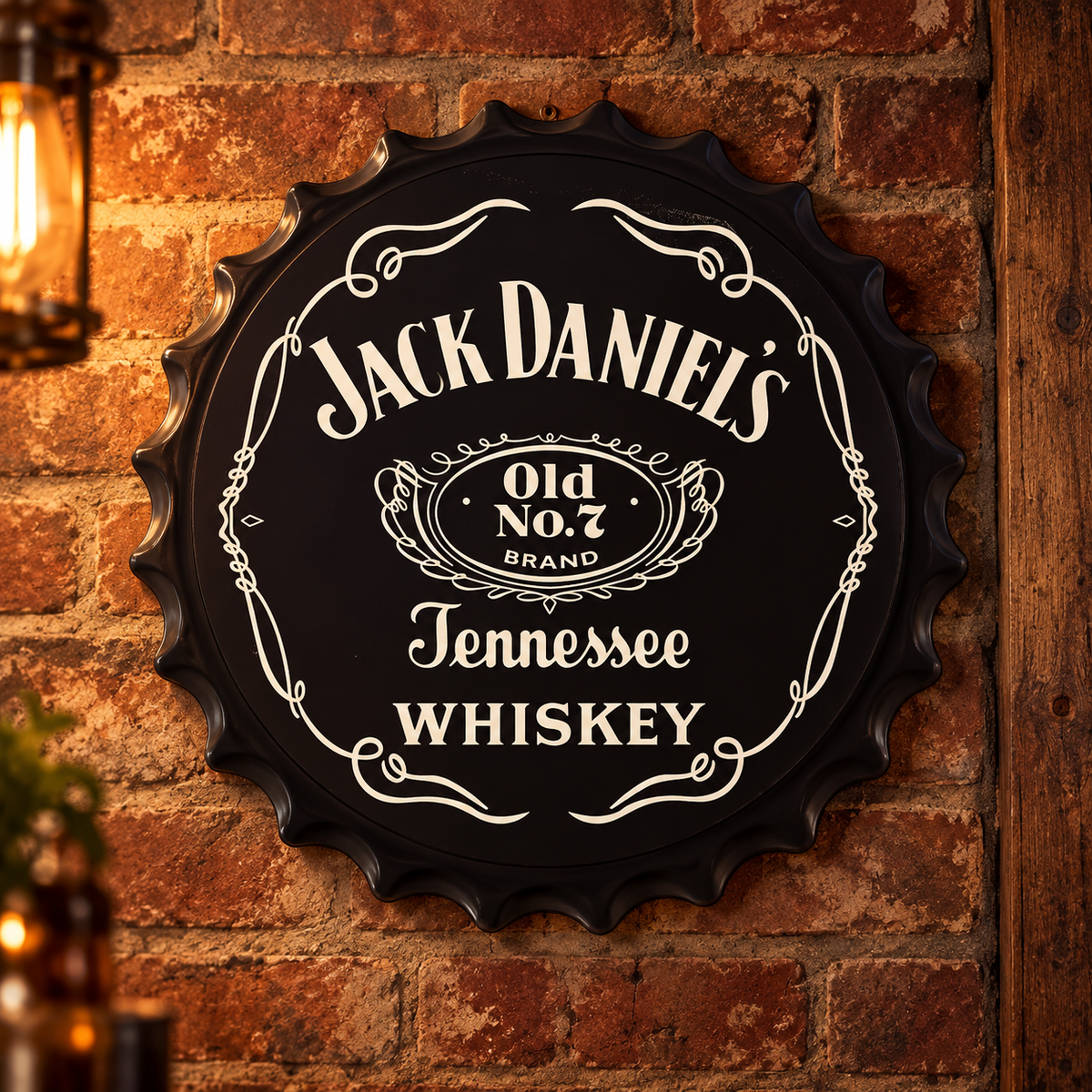 Jack Daniels Metal Bottle Cap Sign 35cm
