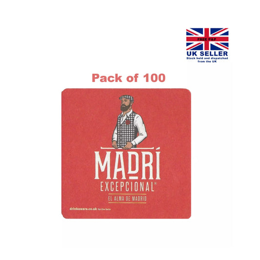 MADRI Mats / 100 Pack Of MADRI EXCEPCIONAL BEERMATS COASTERS Brand New