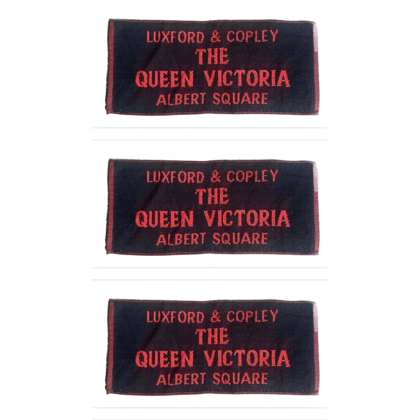 Brand New Set Of 3 Eastenders ‘The Queen Victoria’ Bar Towels