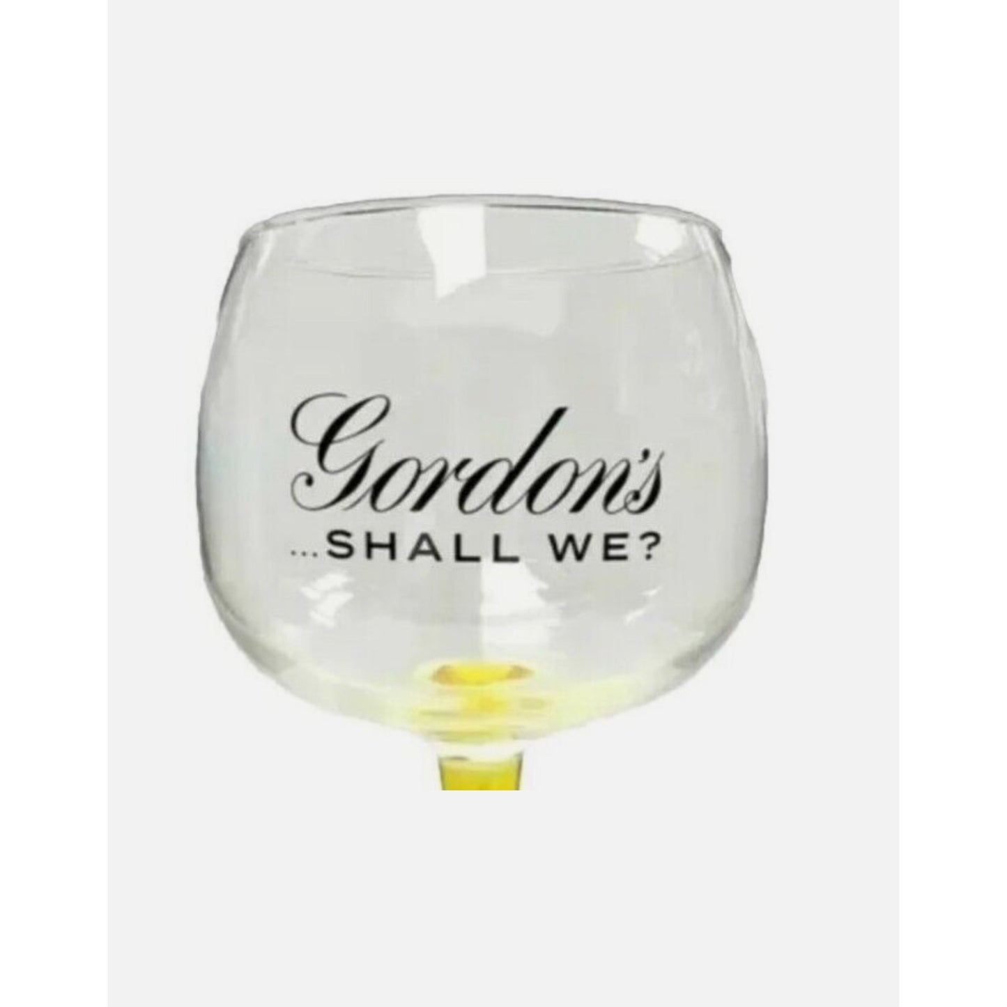 Gordon's Large Balloon Yellow Stem Gin Glass Bowl Goblet In Box New