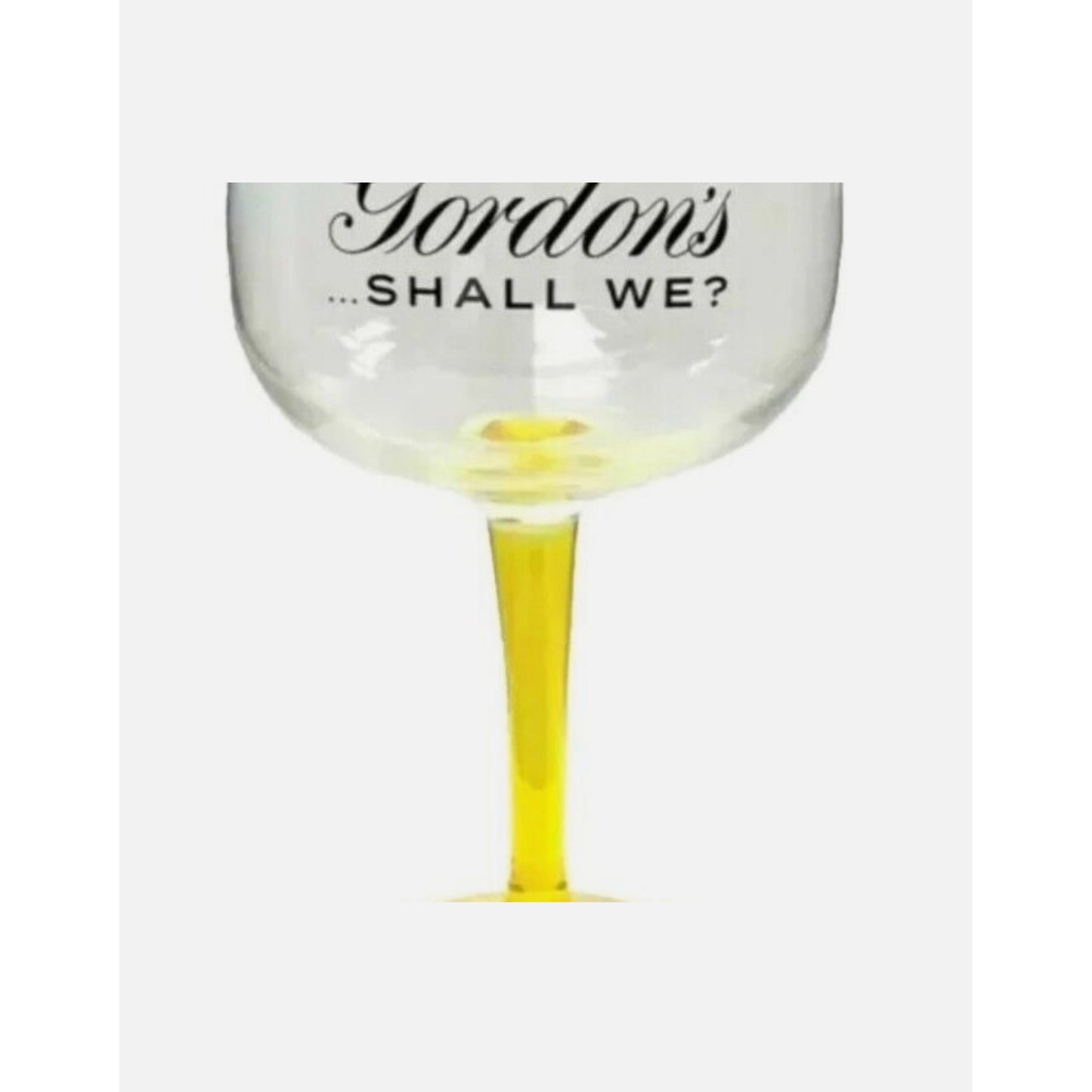 Gordon's Large Balloon Yellow Stem Gin Glass Bowl Goblet In Box New