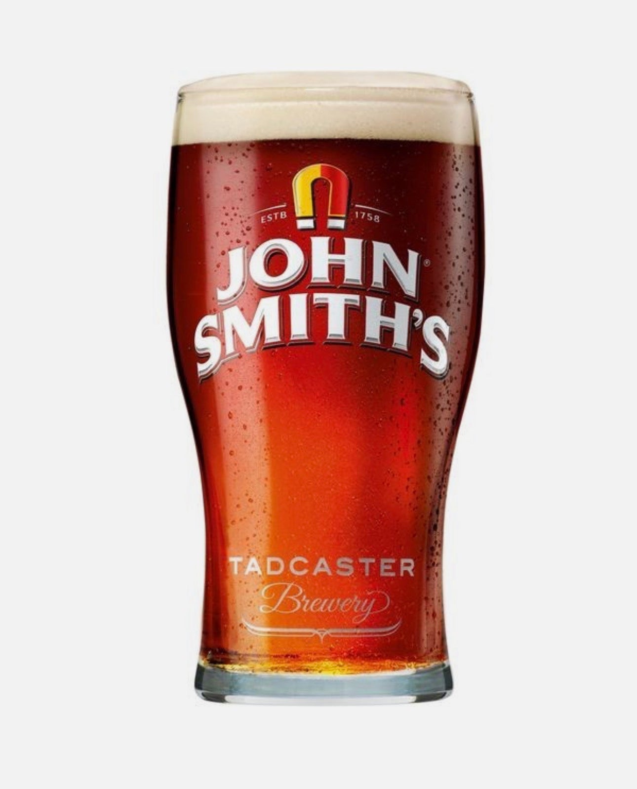 John Smith's Tadcaster Brewery Classic Pint Glass, Traditional Beer Glass, Premium Bar Glassware