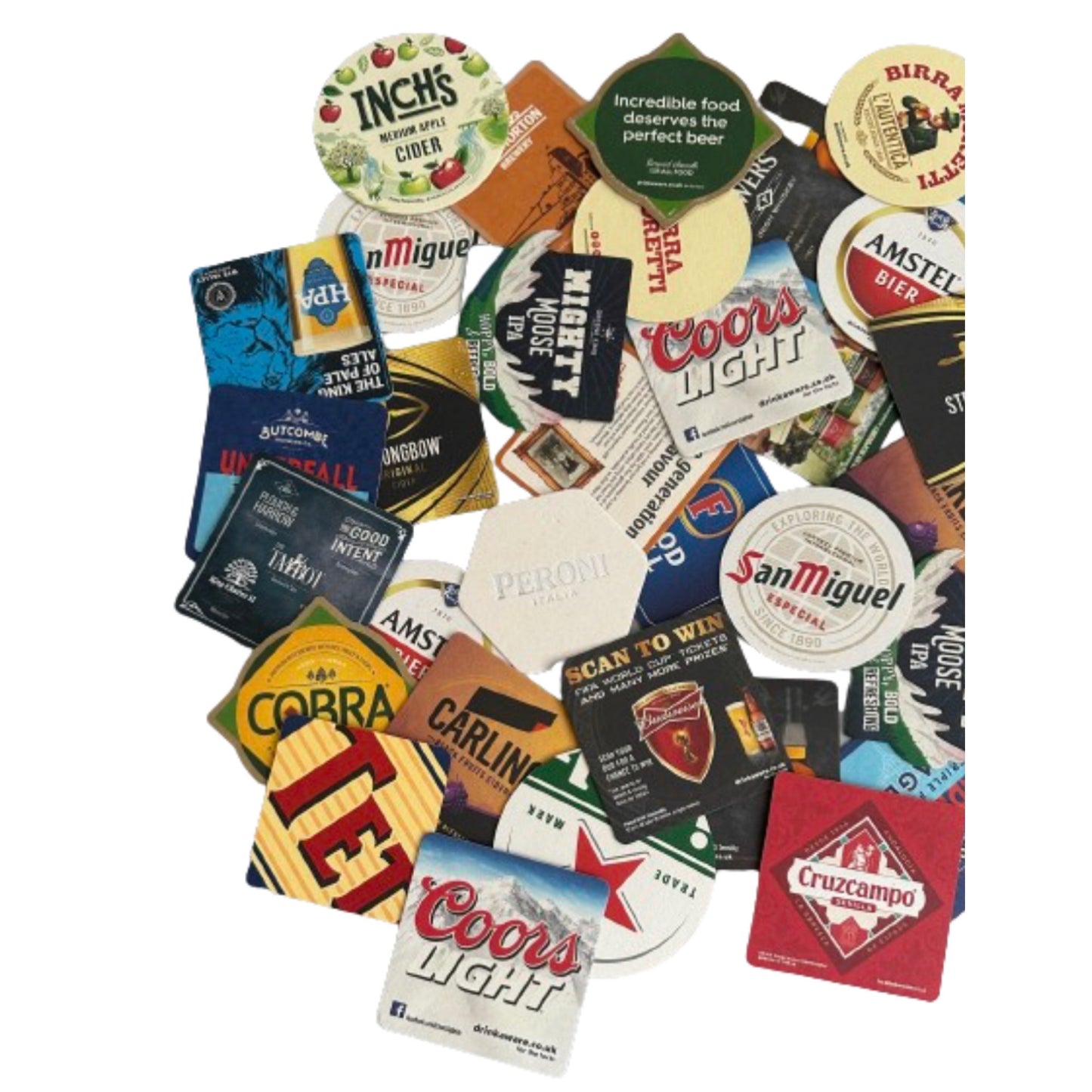 Midlands Bar Suppliers - Pub Paraphenalia Modern 2000's Beer Mats, Multi-Colour, Random Pack of 25