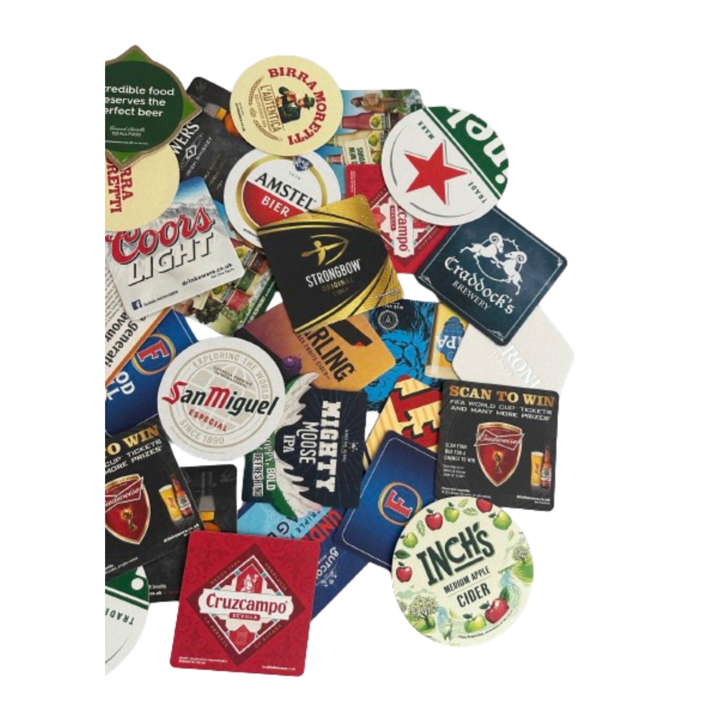 Midlands Bar Suppliers - Pub Paraphenalia Modern 2000's Beer Mats, Multi-Colour, Random Pack of 25
